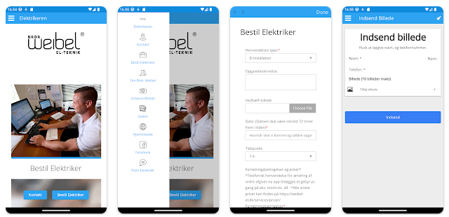 Elektrikeren app fra Weibel i appstore og google play